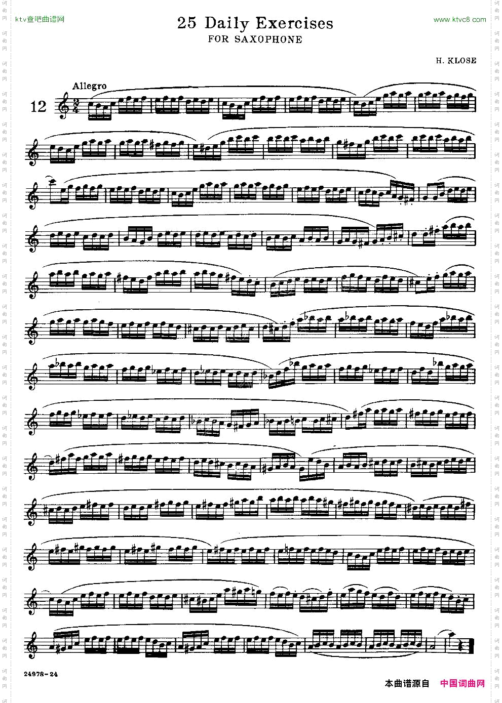 klose-25首萨克斯练习曲12