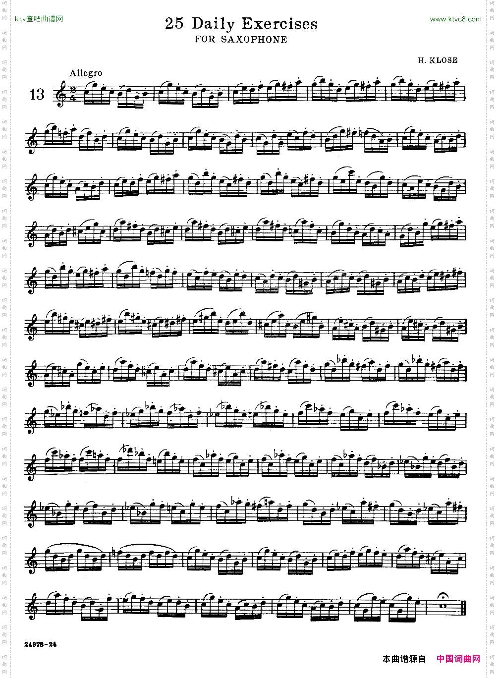 klose-25首萨克斯练习曲13