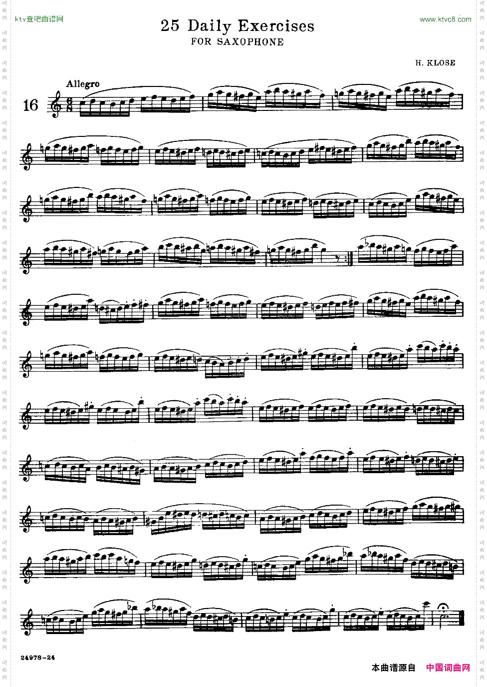 klose-25首萨克斯练习曲16