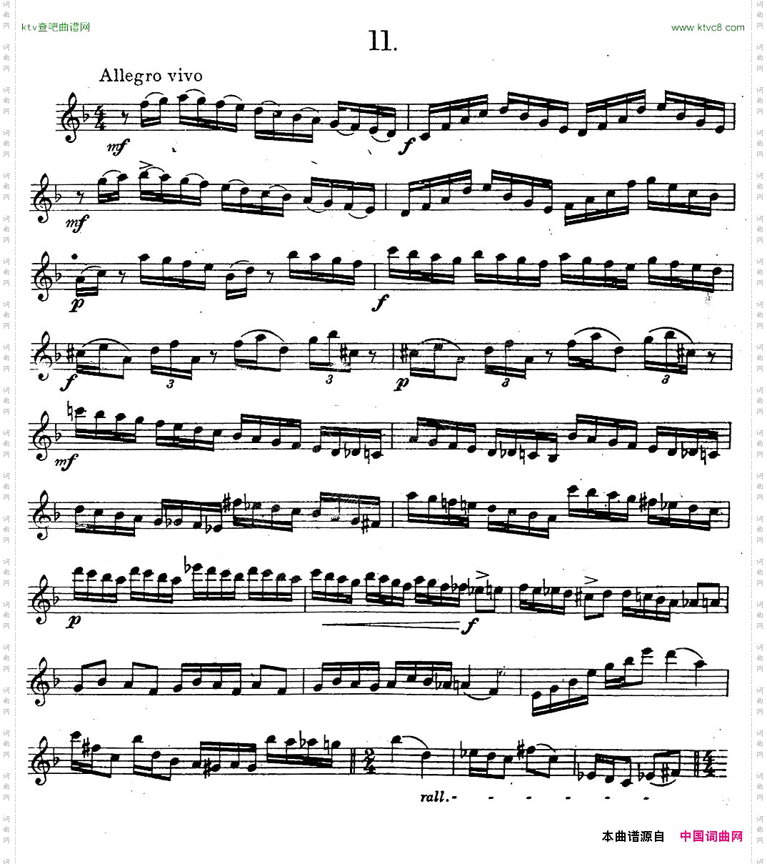 奇特克-萨克斯练习曲之11ETUDYPROSAXOPHON-FRZITRK.op.3