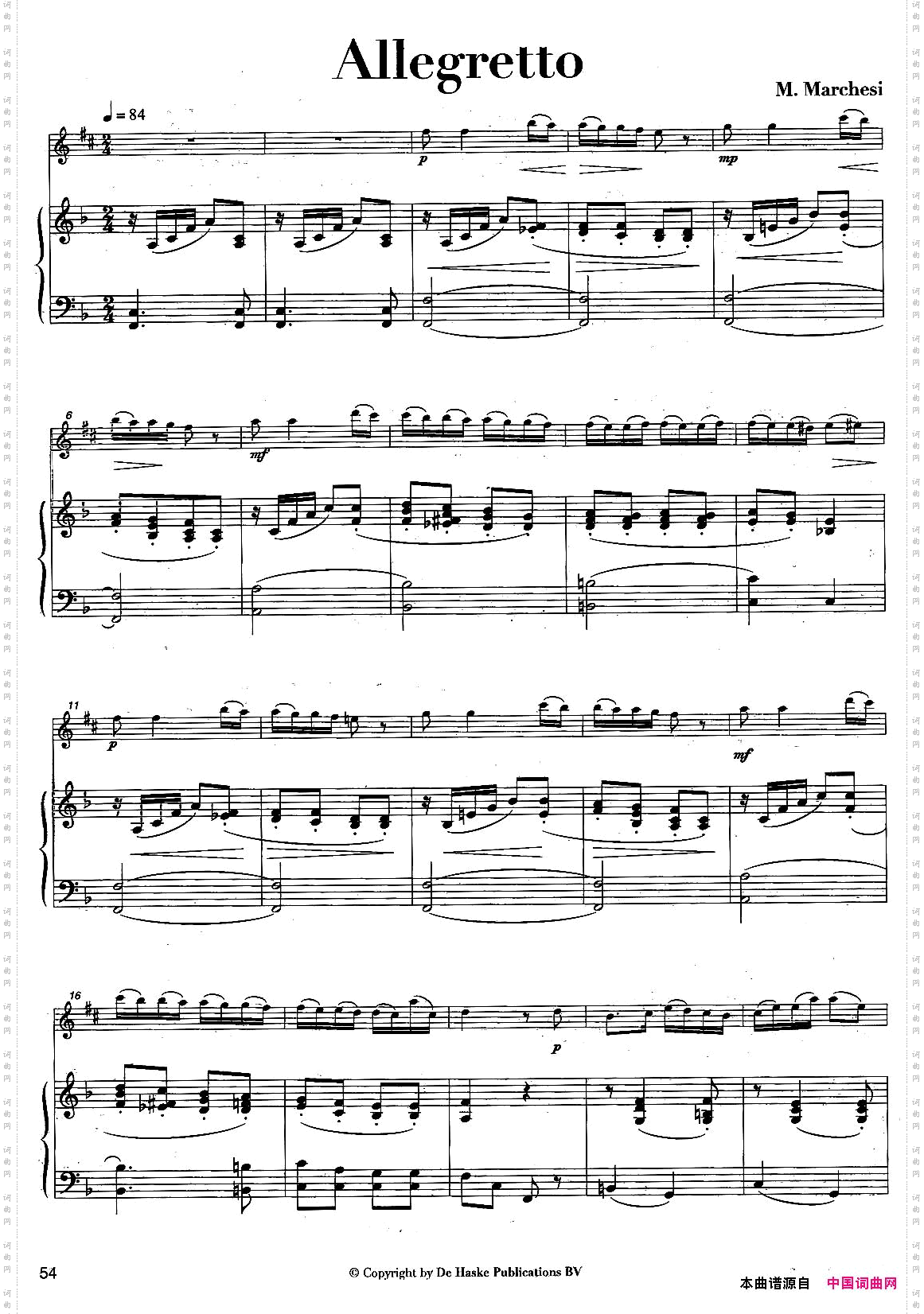 Allegretto中音萨克所+钢琴伴奏